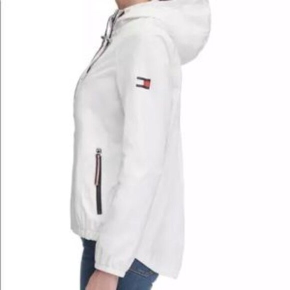 Tommy Hilfiger White Windbreaker w/Pleated… - Picture 3 of 11